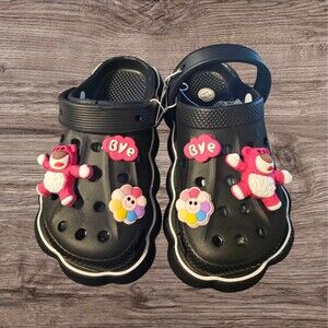 NEW Kawaii‎ Shoes Women's Sandals Non-Slip Casual Slippers with Charms  Size 1/2